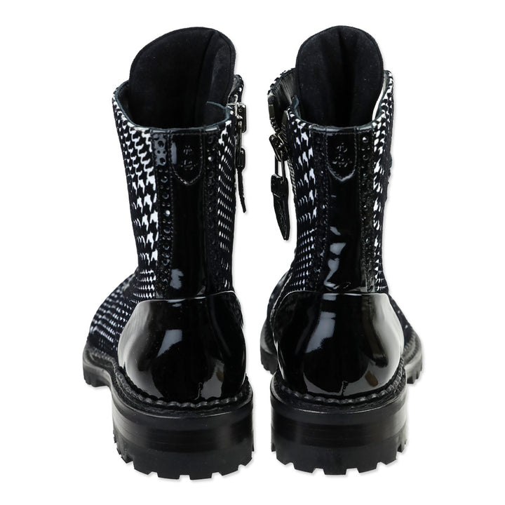 The Office of Angela Scott Black/White Houndstooth Mr. Carter in Glenn Combat Boot