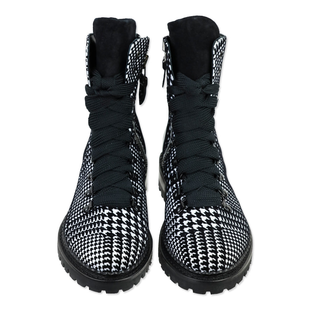 The Office of Angela Scott Black/White Houndstooth Mr. Carter in Glenn Combat Boot