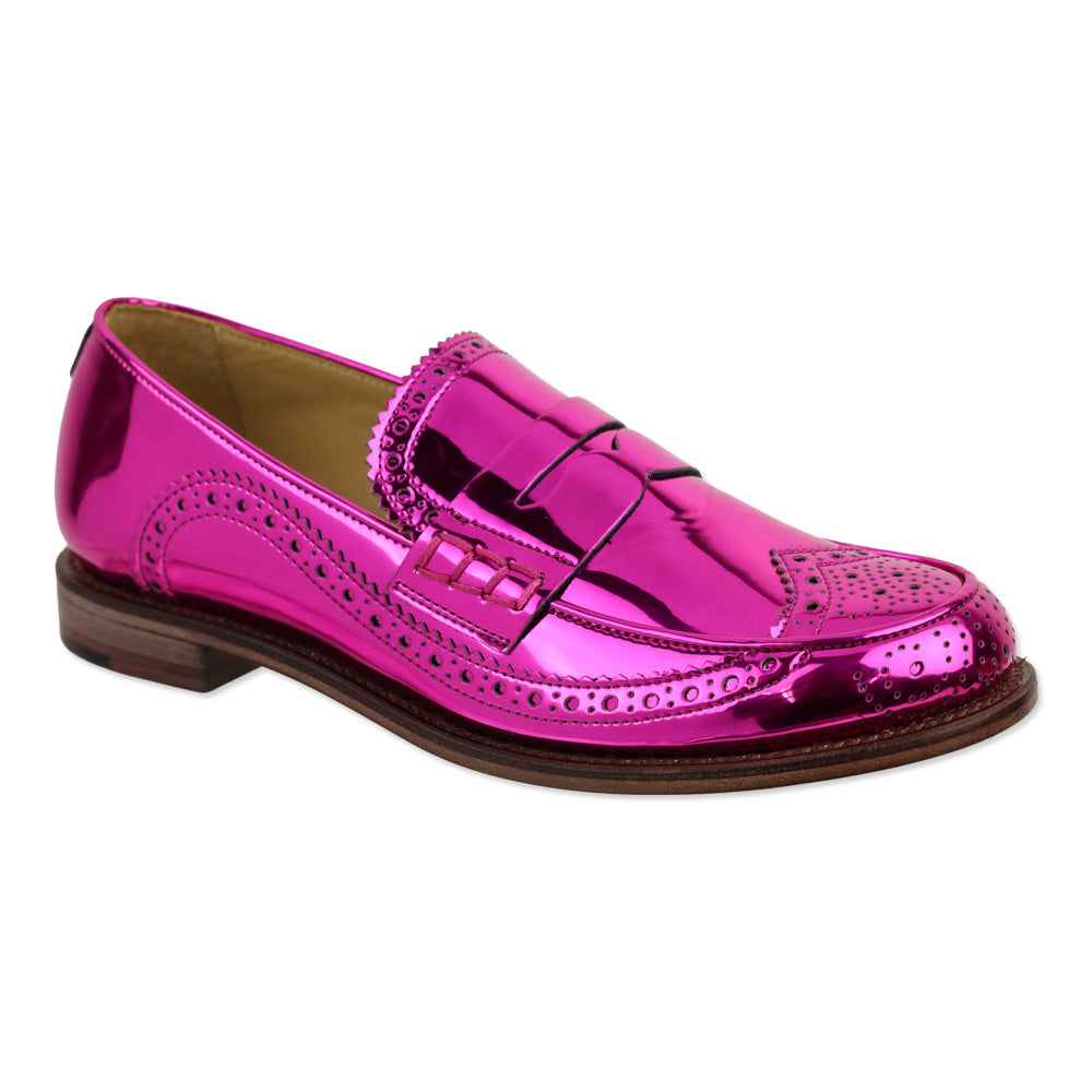 The Office of Angela Scott Magenta Metallic Ms. Charlotte Wingtip Penny Loafer