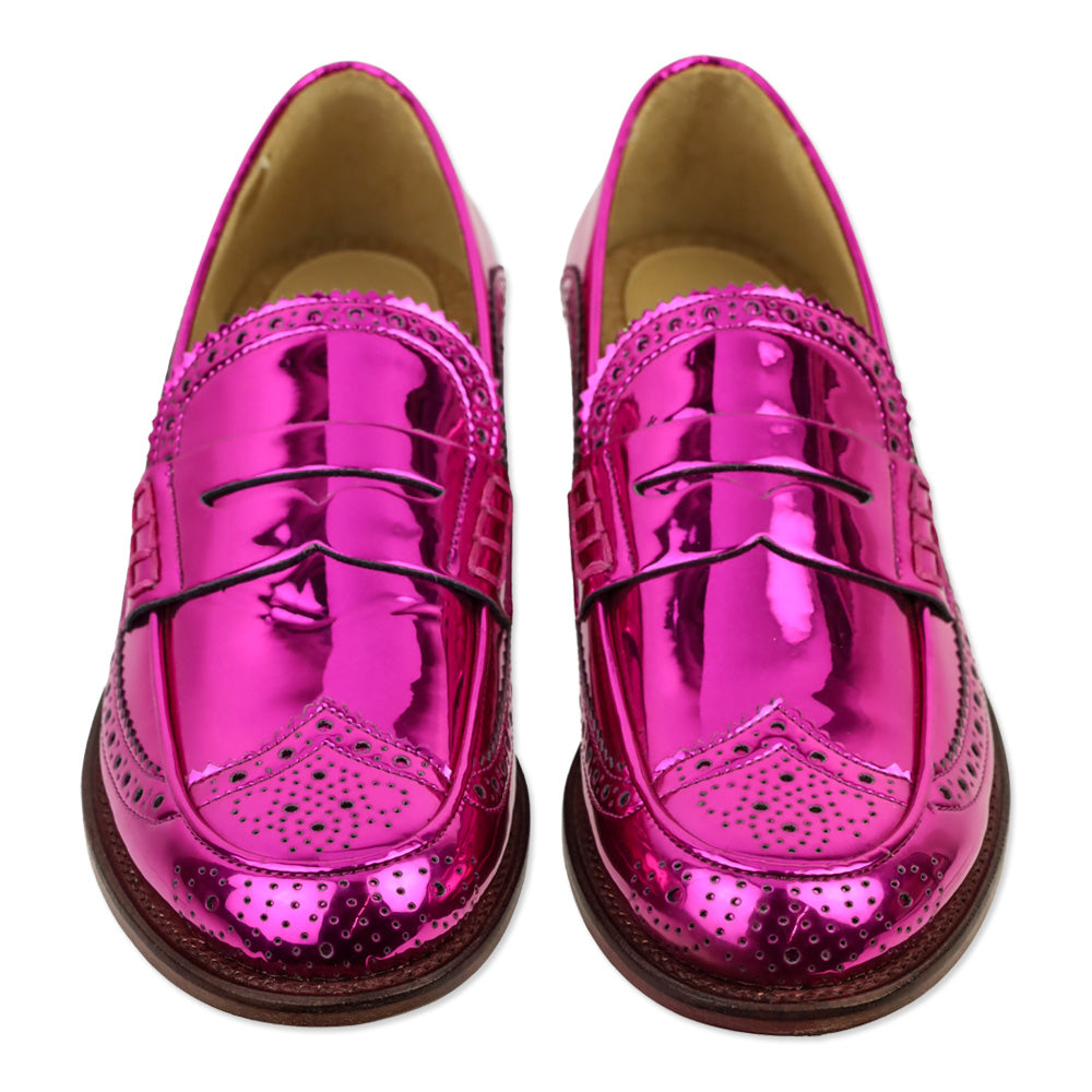 The Office of Angela Scott Magenta Metallic Ms. Charlotte Wingtip Penny Loafer