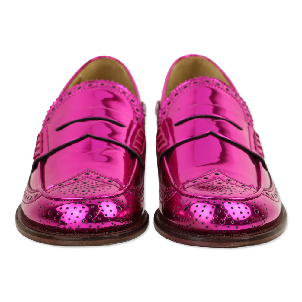 The Office of Angela Scott Magenta Metallic Ms. Charlotte Wingtip Penny Loafer