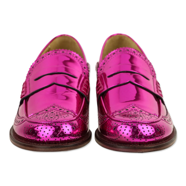 The Office of Angela Scott Magenta Metallic Ms. Charlotte Wingtip Penny Loafer