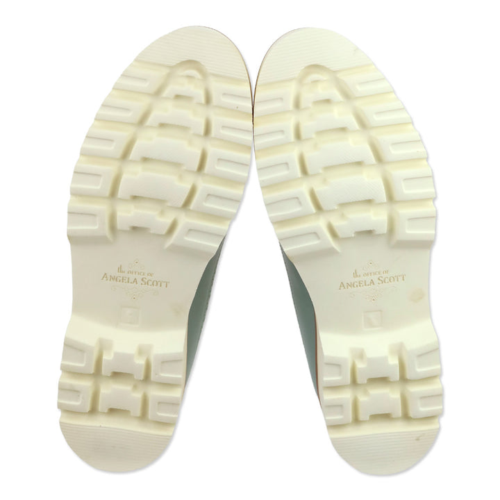 The Office of Angela Scott Neon Seafoam Miss Lucy Wingtip Platform Derby