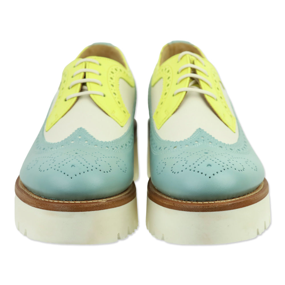The Office of Angela Scott Neon Seafoam Miss Lucy Wingtip Platform Derby