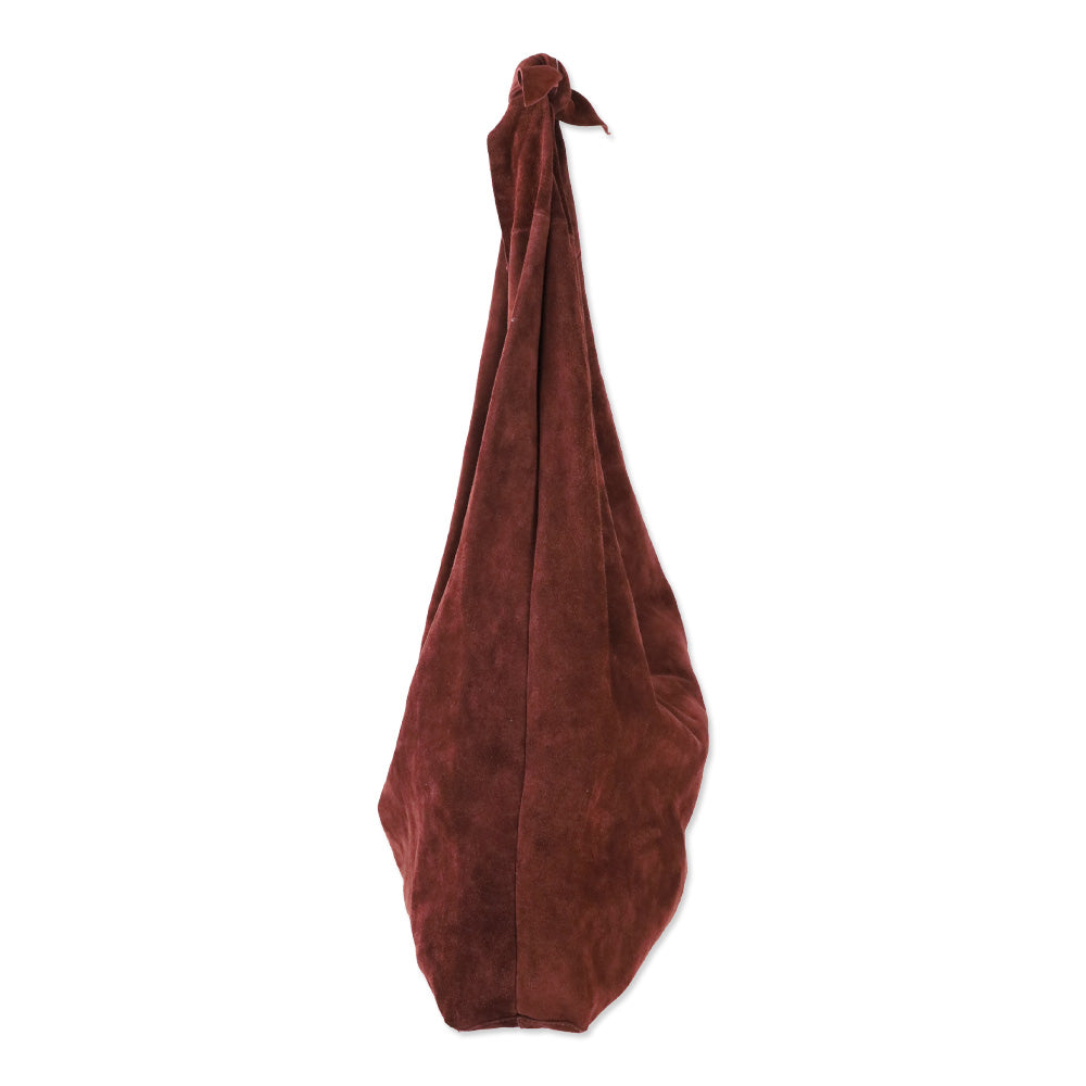 The Row Burgundy Suede Bindle Knot Hobo