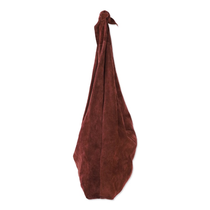 The Row Burgundy Suede Bindle Knot Hobo
