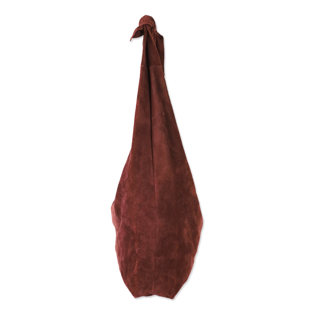 The Row Burgundy Suede Bindle Knot Hobo