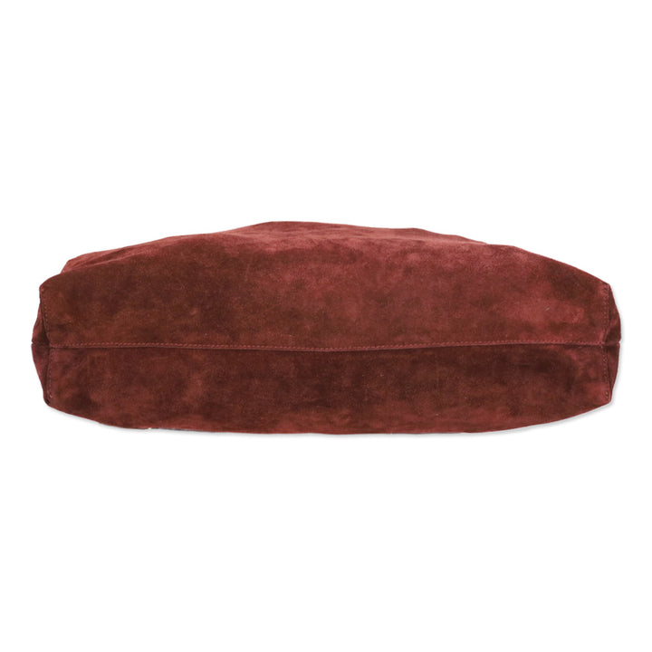 The Row Burgundy Suede Bindle Knot Hobo