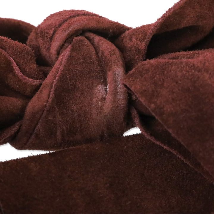 The Row Burgundy Suede Bindle Knot Hobo