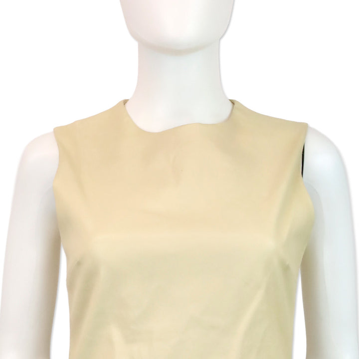 The Row Cream Leather Sleeveless Top