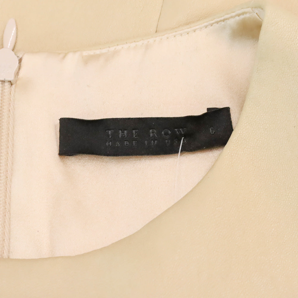 The Row Cream Leather Sleeveless Top