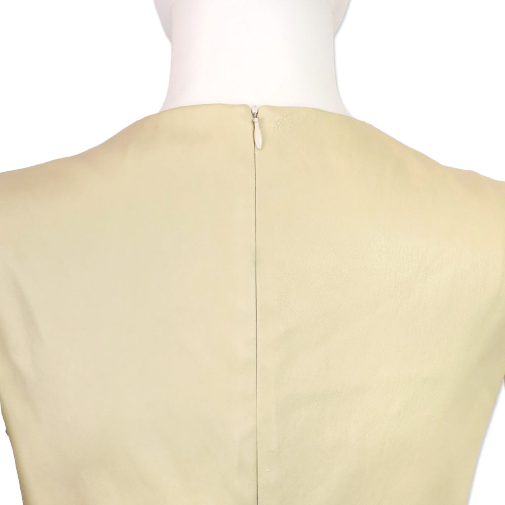 The Row Cream Leather Sleeveless Top