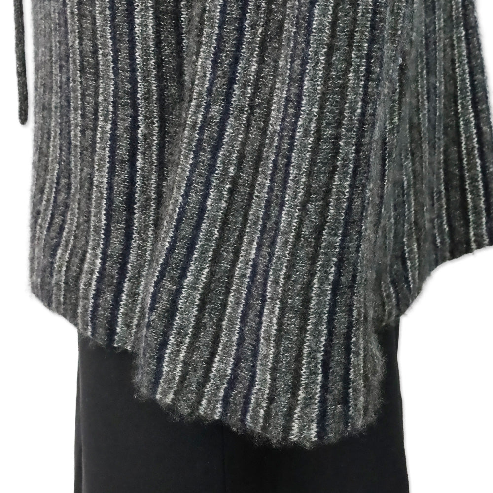 The Row Navy & Charcoal Striped Cashmere Silk Hoodie