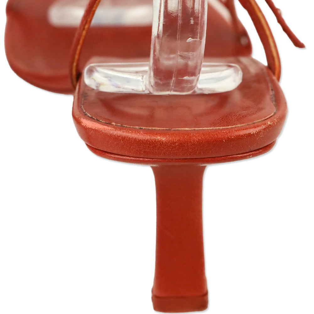 The Row Orange Leather 65mm Bare Sandal