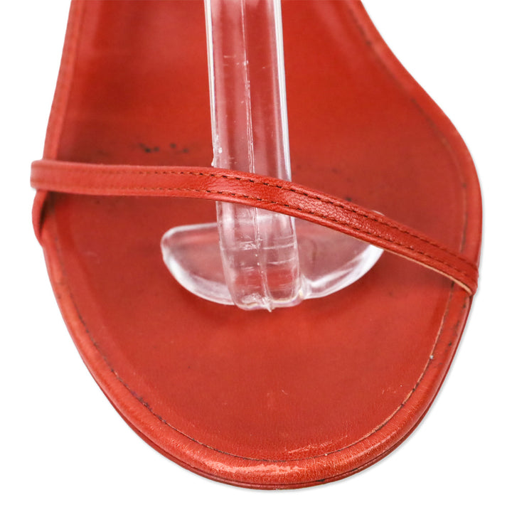 The Row Orange Leather 65mm Bare Sandal