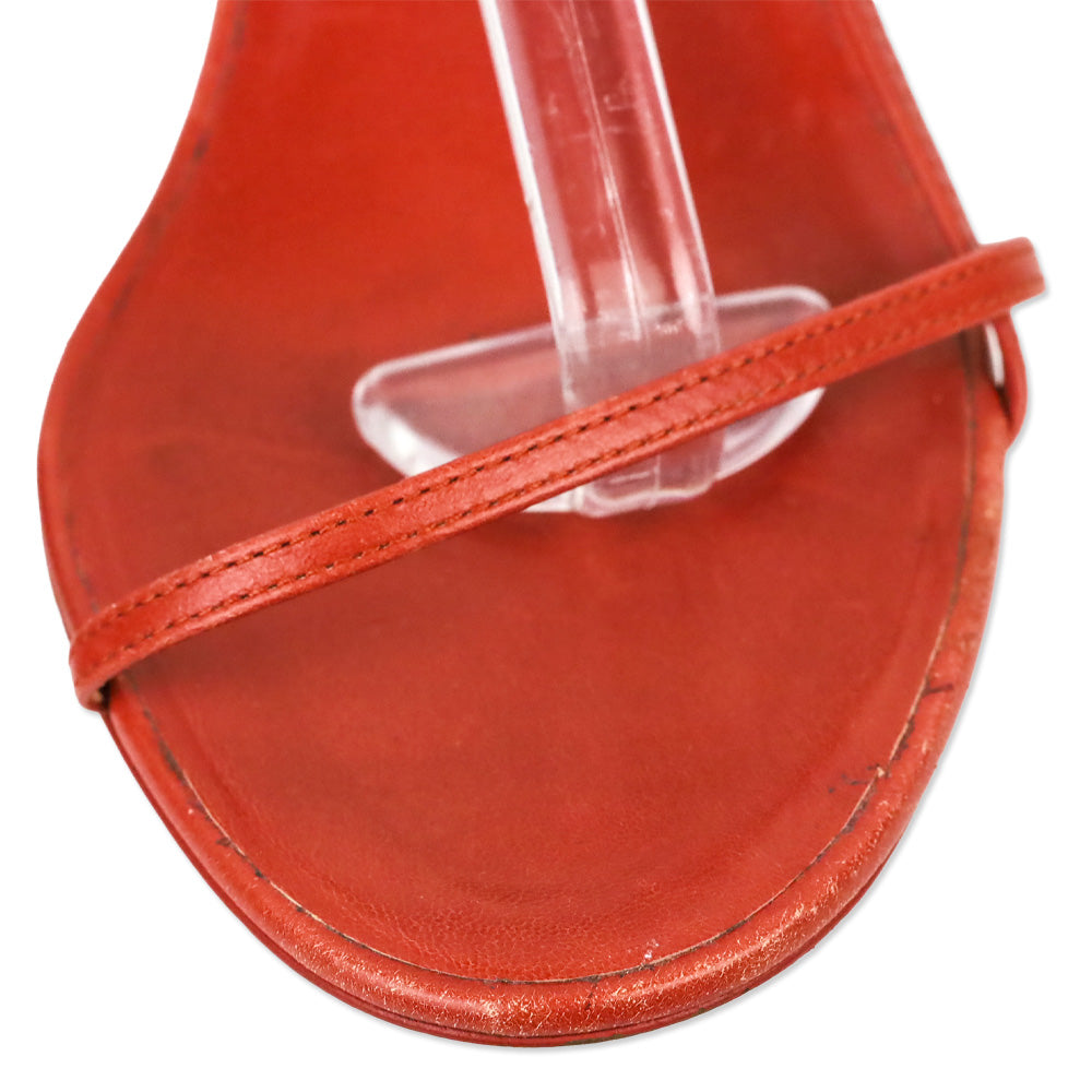 The Row Orange Leather 65mm Bare Sandal