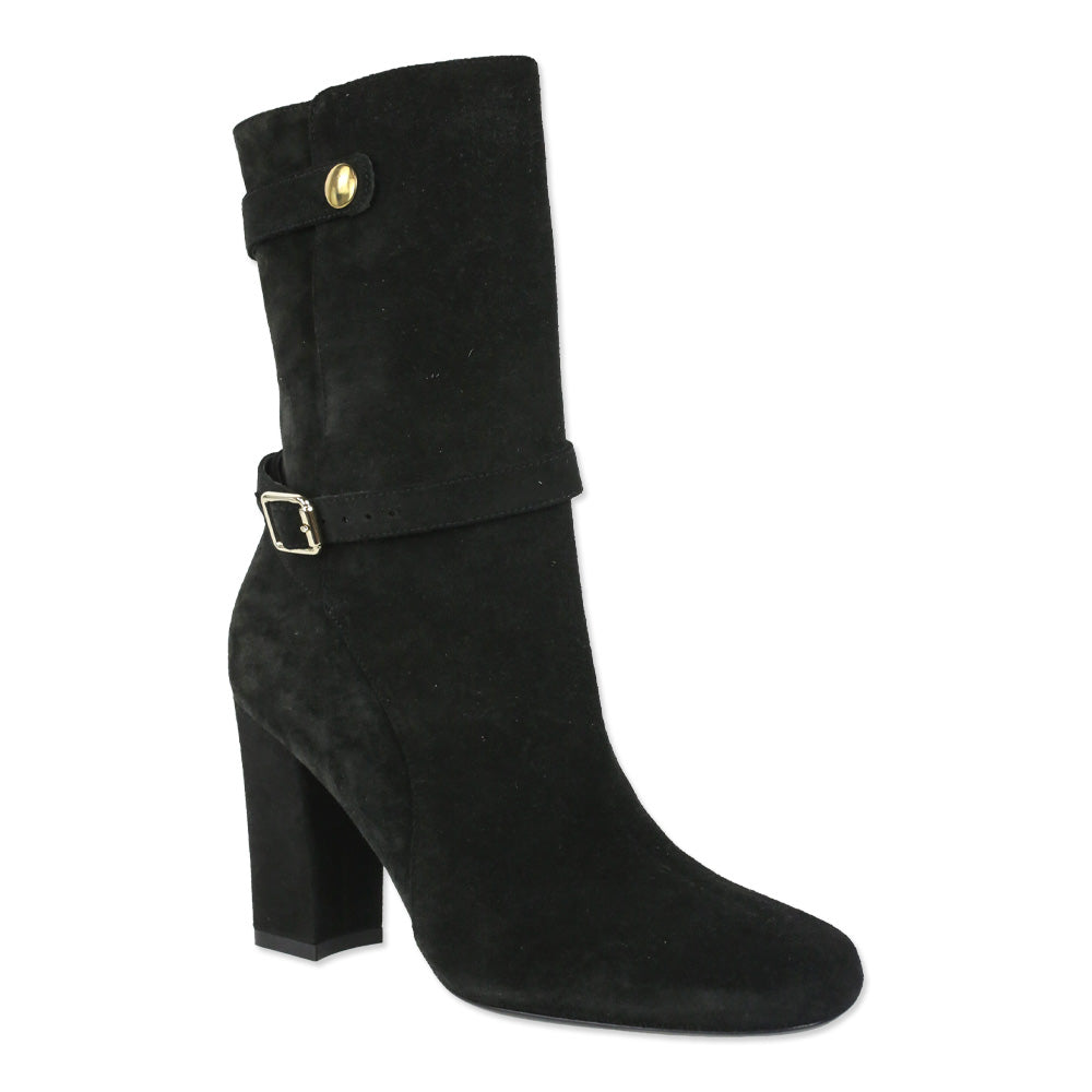 Theory Black Mitiu Suede Jodhpur Buckle Boots