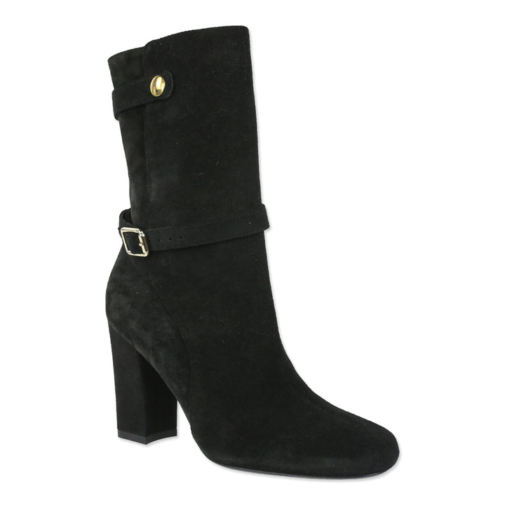 Theory Black Mitiu Suede Jodhpur Buckle Boots