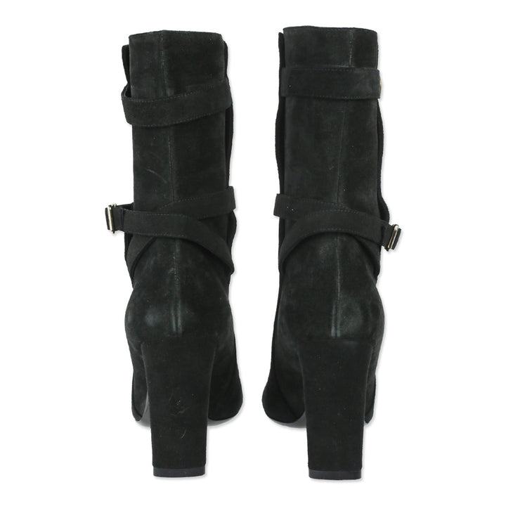Theory Black Mitiu Suede Jodhpur Buckle Boots