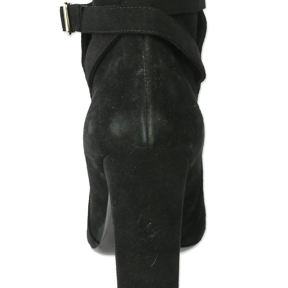 Theory Black Mitiu Suede Jodhpur Buckle Boots