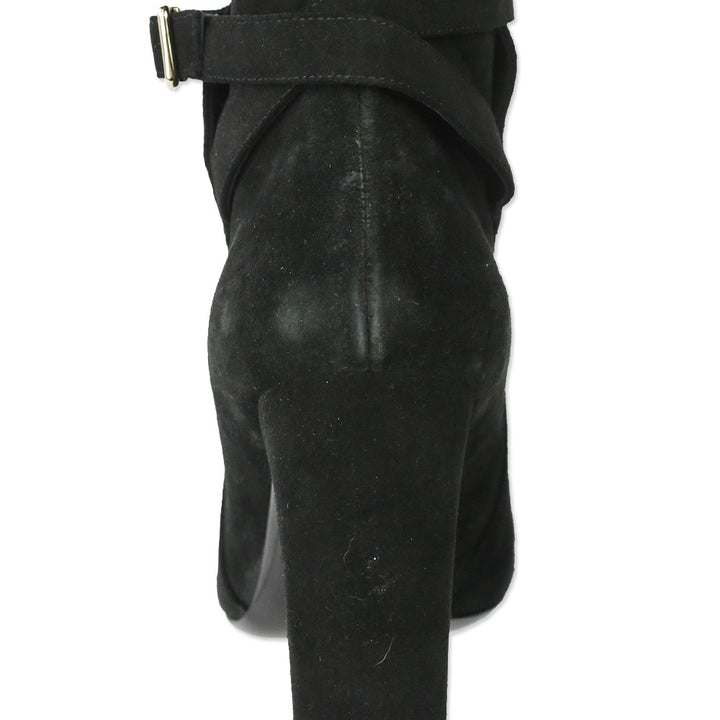 Theory Black Mitiu Suede Jodhpur Buckle Boots