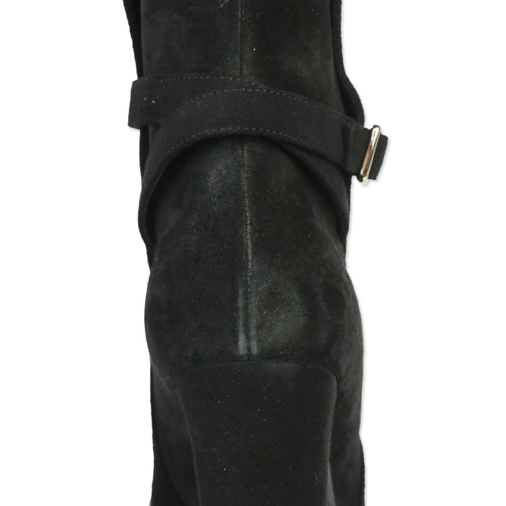 Theory Black Mitiu Suede Jodhpur Buckle Boots