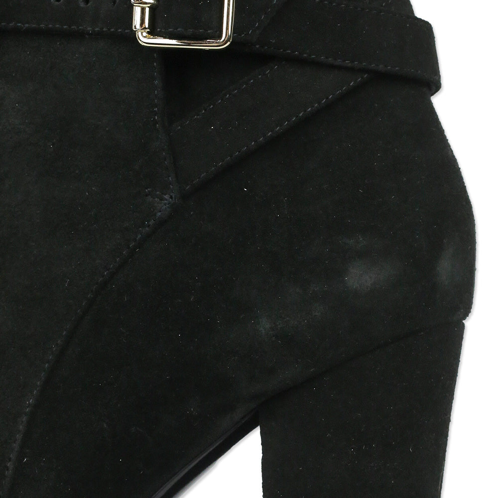 Theory Black Mitiu Suede Jodhpur Buckle Boots