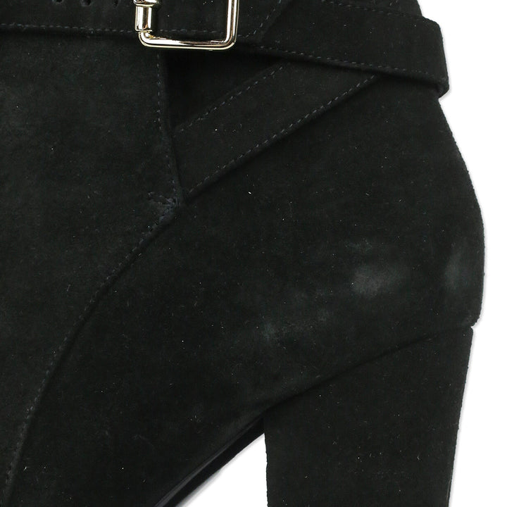 Theory Black Mitiu Suede Jodhpur Buckle Boots