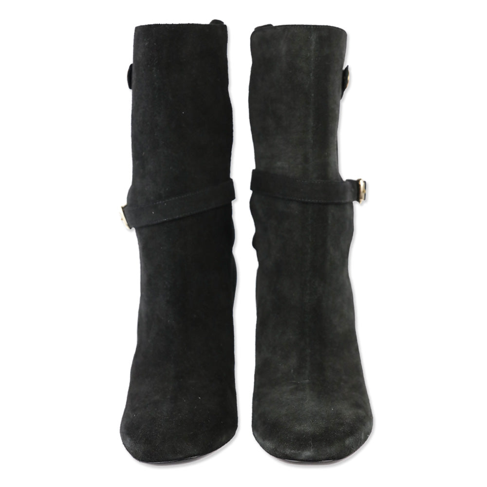 Theory Black Mitiu Suede Jodhpur Buckle Boots