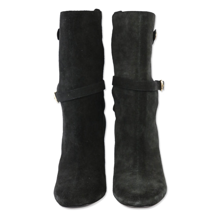 Theory Black Mitiu Suede Jodhpur Buckle Boots