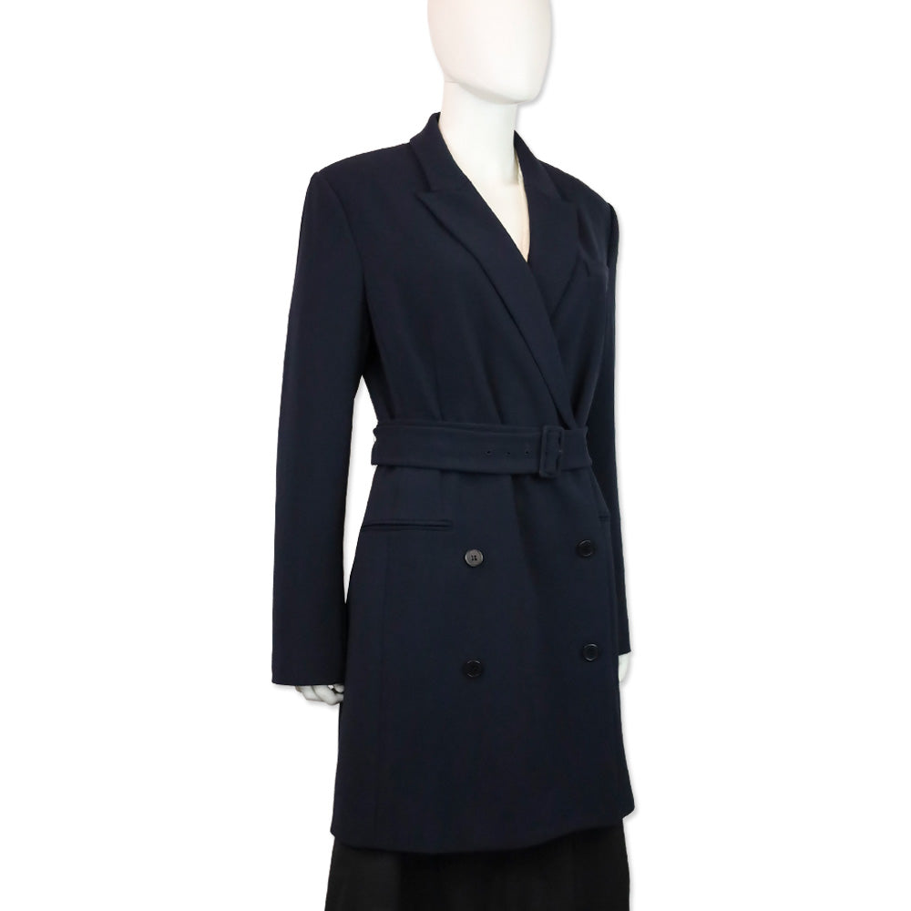 Theory Deep Navy Admiral Crepe Double-Breasted Blazer Dress