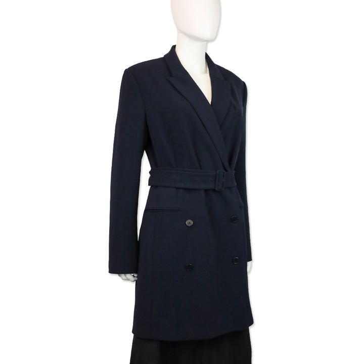 Theory Deep Navy Admiral Crepe Double-Breasted Blazer Dress