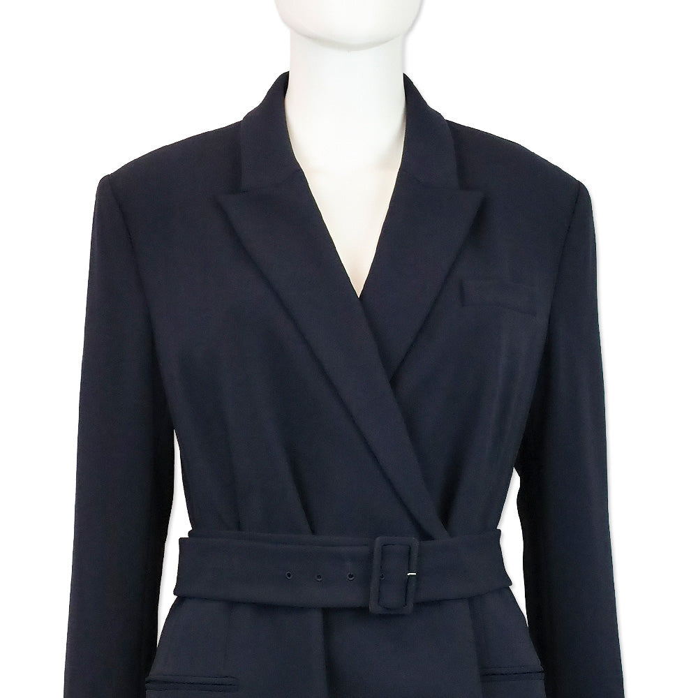 Theory Deep Navy Admiral Crepe Double-Breasted Blazer Dress