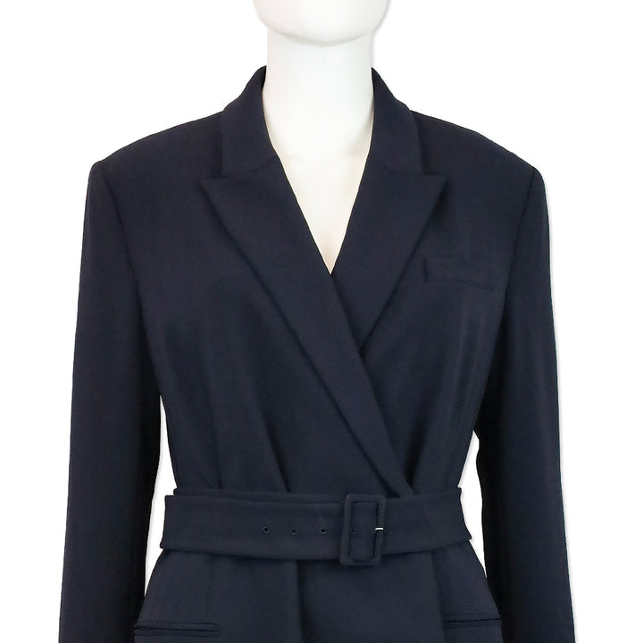 Theory Deep Navy Admiral Crepe Double-Breasted Blazer Dress