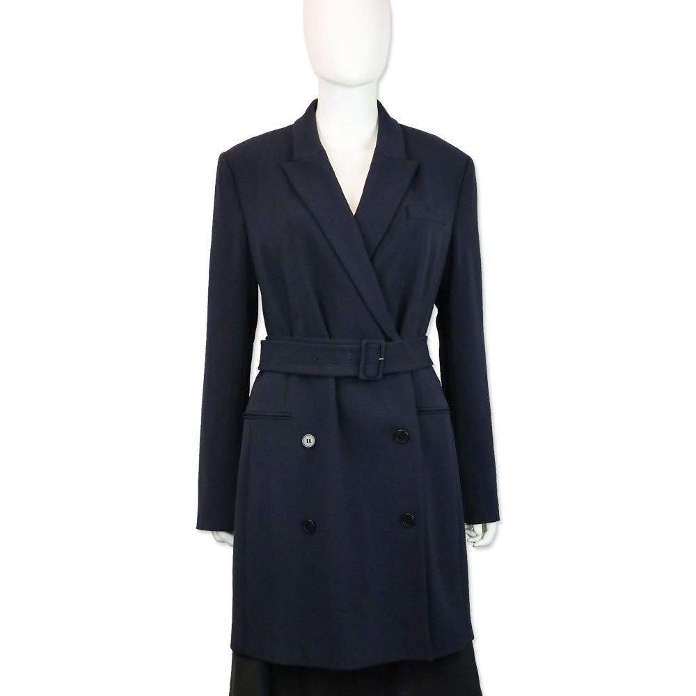 Theory Deep Navy Admiral Crepe Double-Breasted Blazer Dress