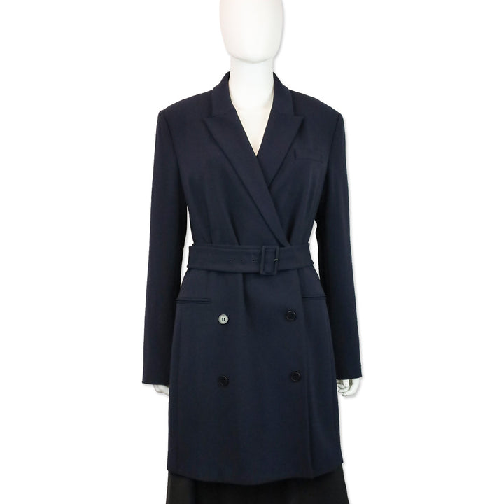 Theory Deep Navy Admiral Crepe Double-Breasted Blazer Dress