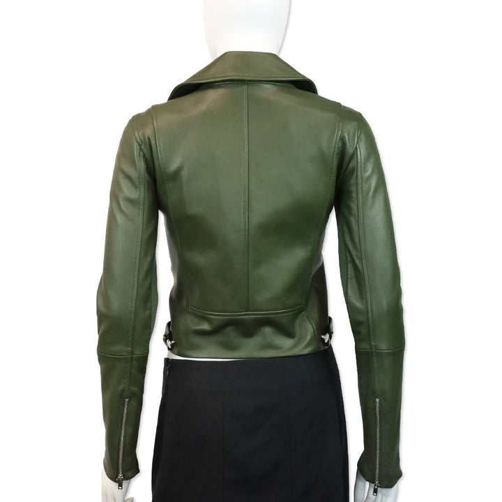 Theory Forest Grain Leather New Moto Jacket
