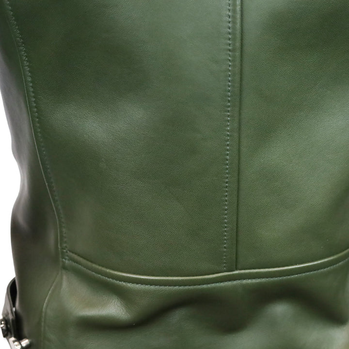 Theory Forest Grain Leather New Moto Jacket