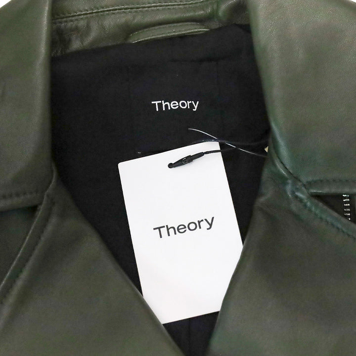 Theory Forest Grain Leather New Moto Jacket