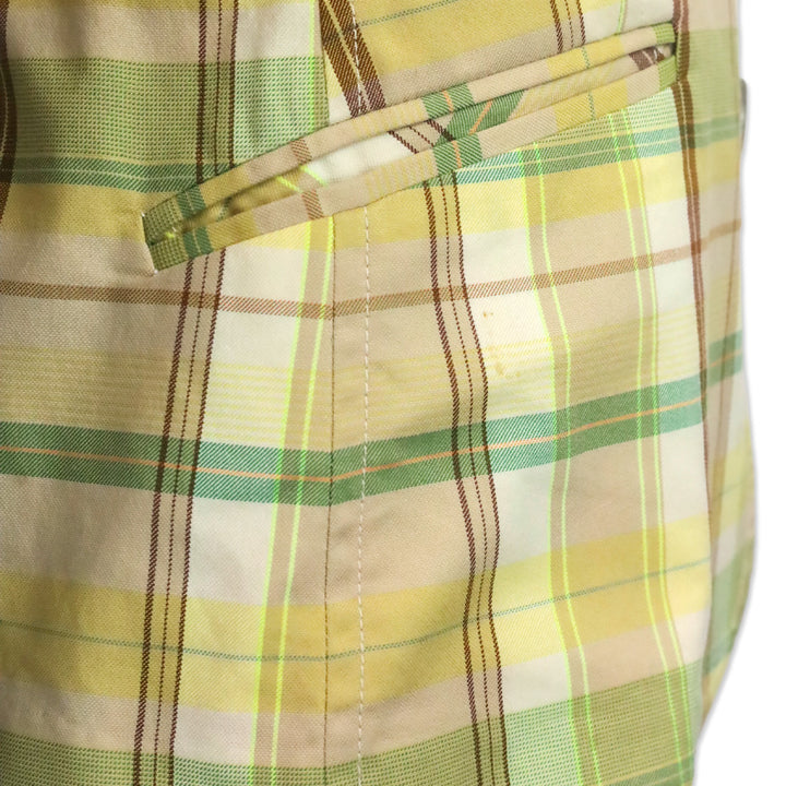 Theory Yellow Plaid Three-Button Blazer