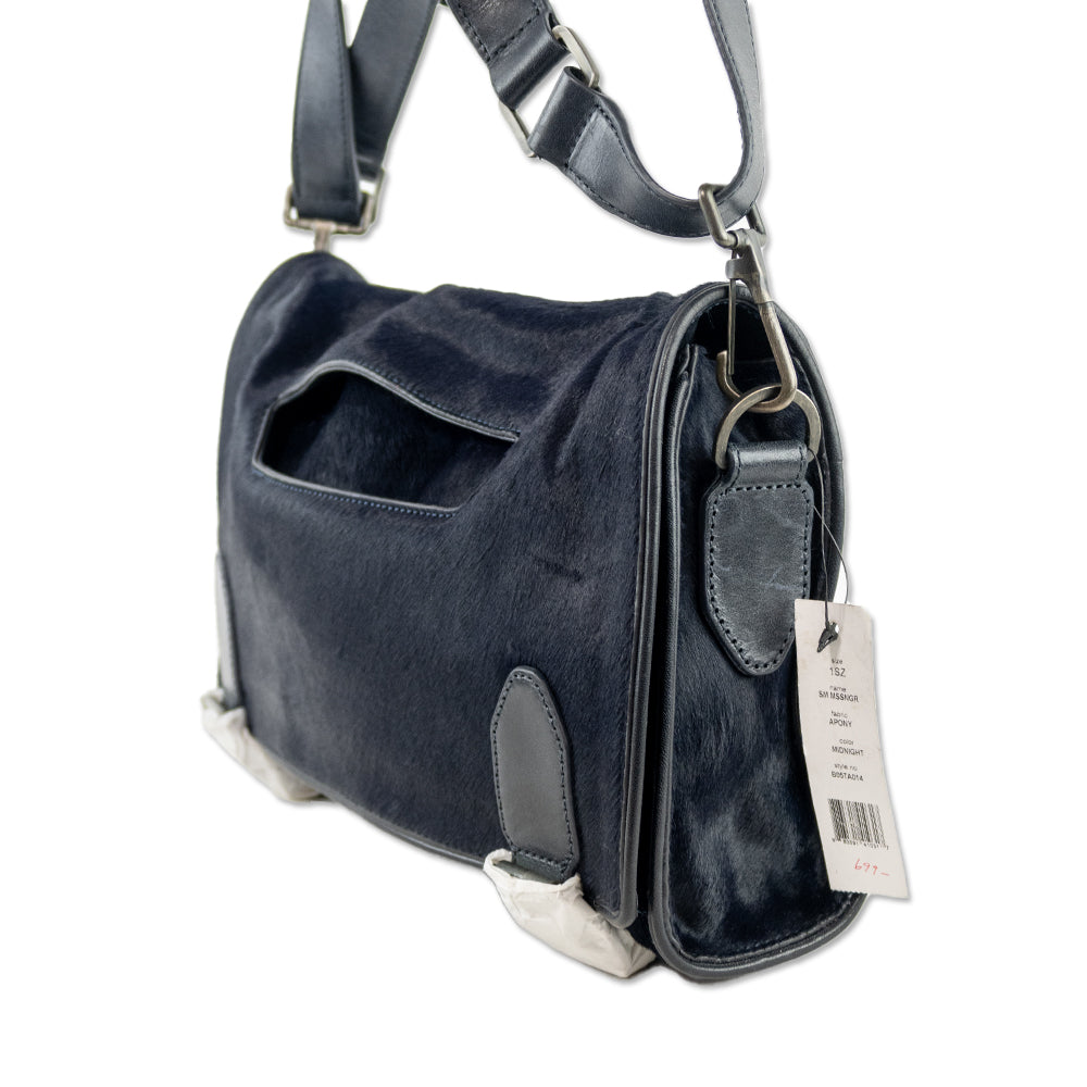 Theyskens' Theory Navy Calf Hair Small Messenger Bag