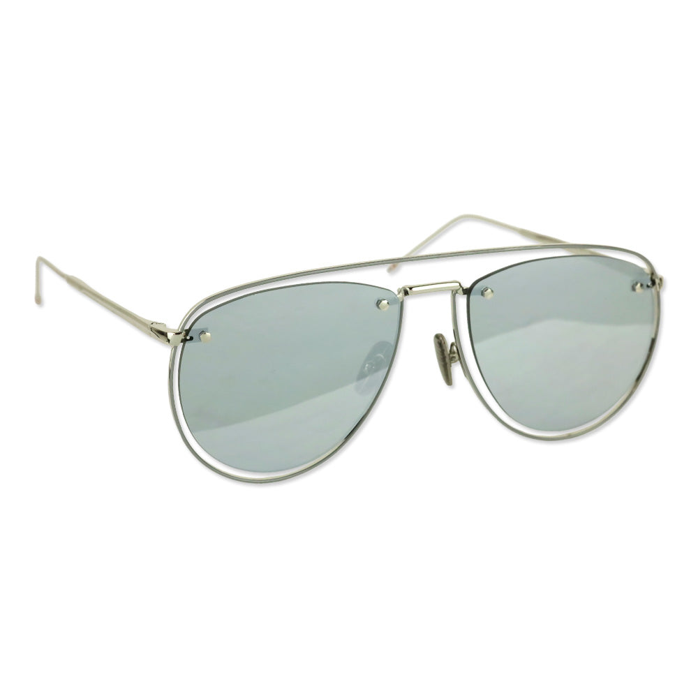 Thom Browne TBS113 01-Z Silver Aviator Sunglasses