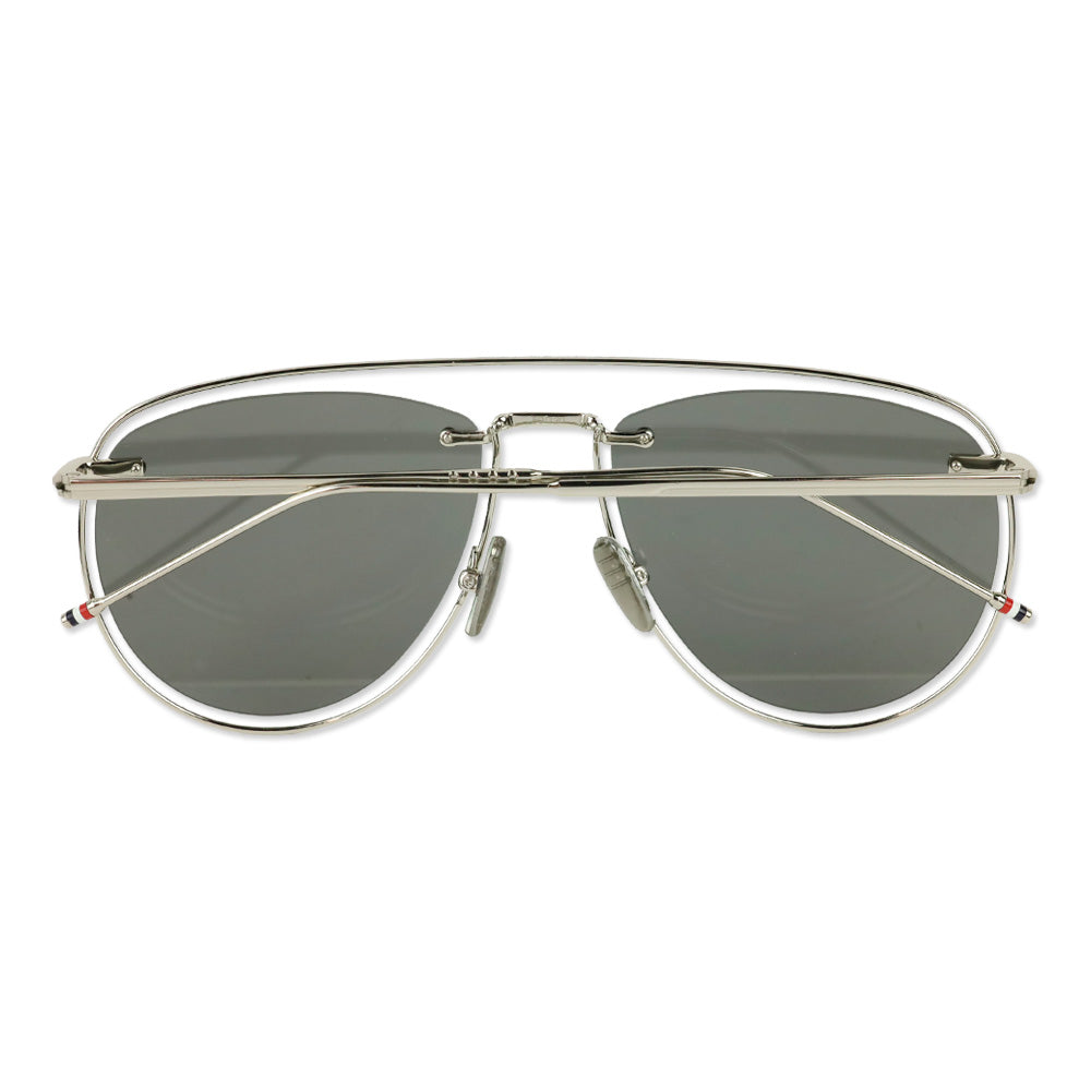 Thom Browne TBS113 01-Z Silver Aviator Sunglasses