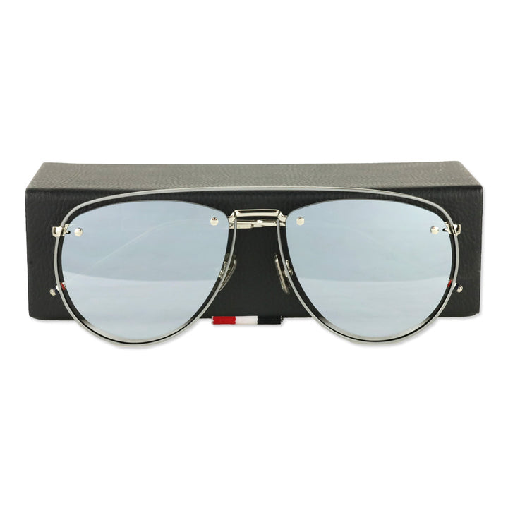 Thom Browne TBS113 01-Z Silver Aviator Sunglasses