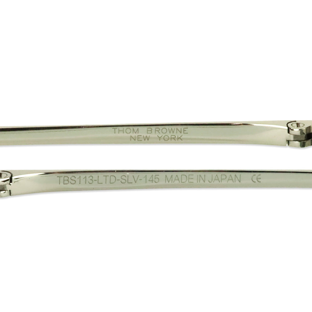 Thom Browne TBS113 01-Z Silver Aviator Sunglasses