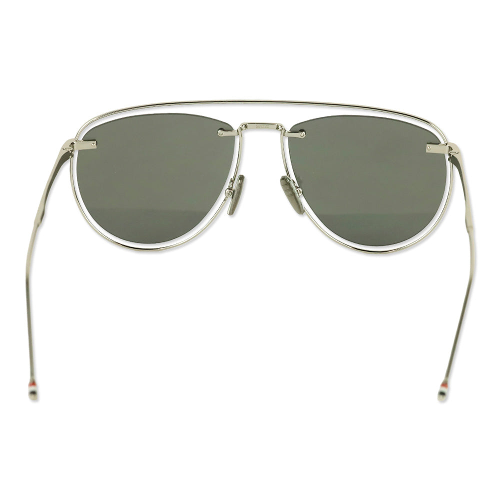 Thom Browne TBS113 01-Z Silver Aviator Sunglasses