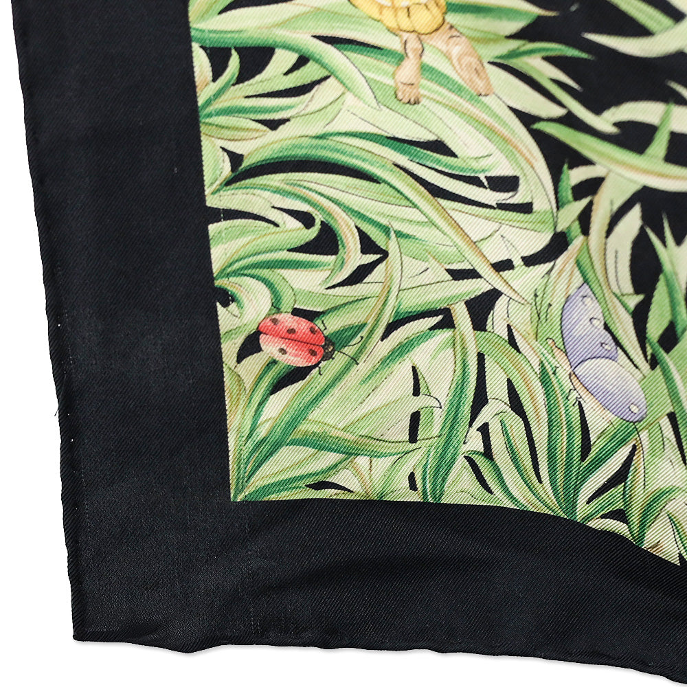 Tiffany & Co. Black Butterfly Print Silk Scarf