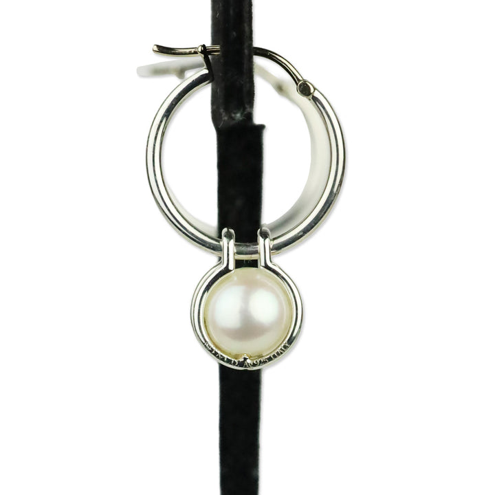Tiffany & Co. HardWear Pearl Hoop Earrings in Sterling Silver