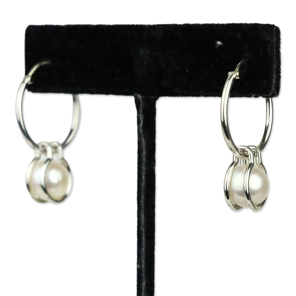Tiffany & Co. HardWear Pearl Hoop Earrings in Sterling Silver