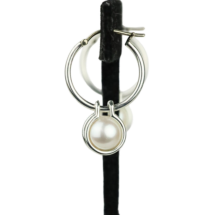 Tiffany & Co. HardWear Pearl Hoop Earrings in Sterling Silver